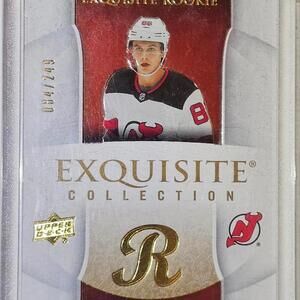 Jack Hughes Exquisite Rookie Hockey Card #04/299 - New Jersey Devils